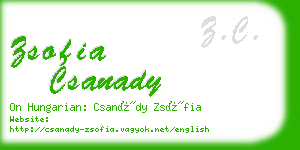 zsofia csanady business card